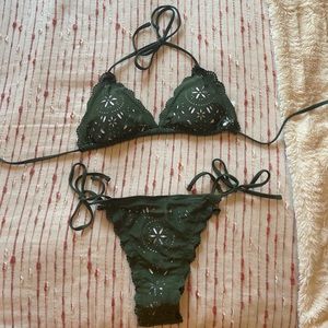 dark green bikini set
